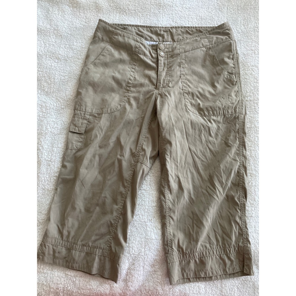 The North Face Womens Khaki Cargo Capri Pants‎ Hiking Outdoor Tan Size 10